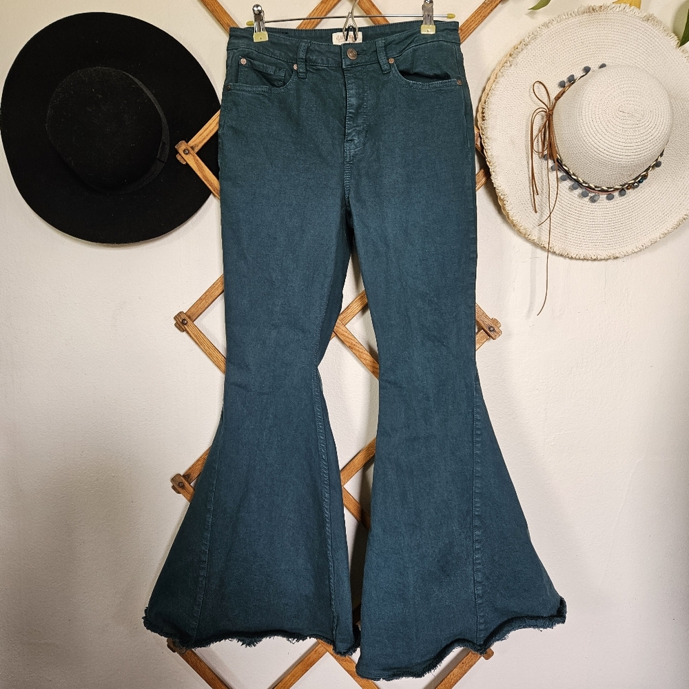 Women's Flared Jeans - Teal